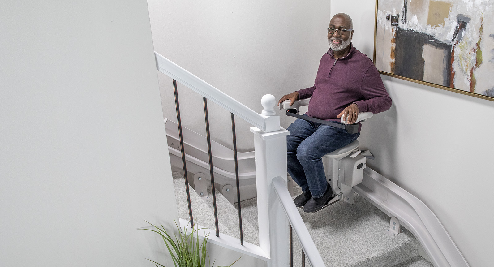 Man on a stair-lift